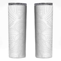 Samoan DNA Art Tattoo Skinny Tumbler Polynesian Pattern All White