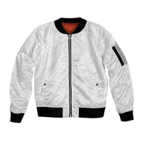 Samoan DNA Art Tattoo Sleeve Zip Bomber Jacket Polynesian Pattern All White LT03 Unisex White - Polynesian Pride