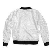 Samoan DNA Art Tattoo Sleeve Zip Bomber Jacket Polynesian Pattern All White LT03 - Polynesian Pride