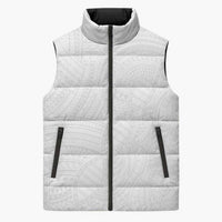 Samoan DNA Art Tattoo Sleeveless Puffer Jacket Polynesian Pattern All White LT03 Unisex White - Polynesian Pride