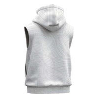 Samoan DNA Art Tattoo Sleeveless Zip Hoodie Polynesian Pattern All White