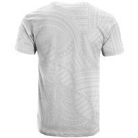 Samoan DNA Art Tattoo T Shirt Polynesian Pattern All White LT03 - Polynesian Pride