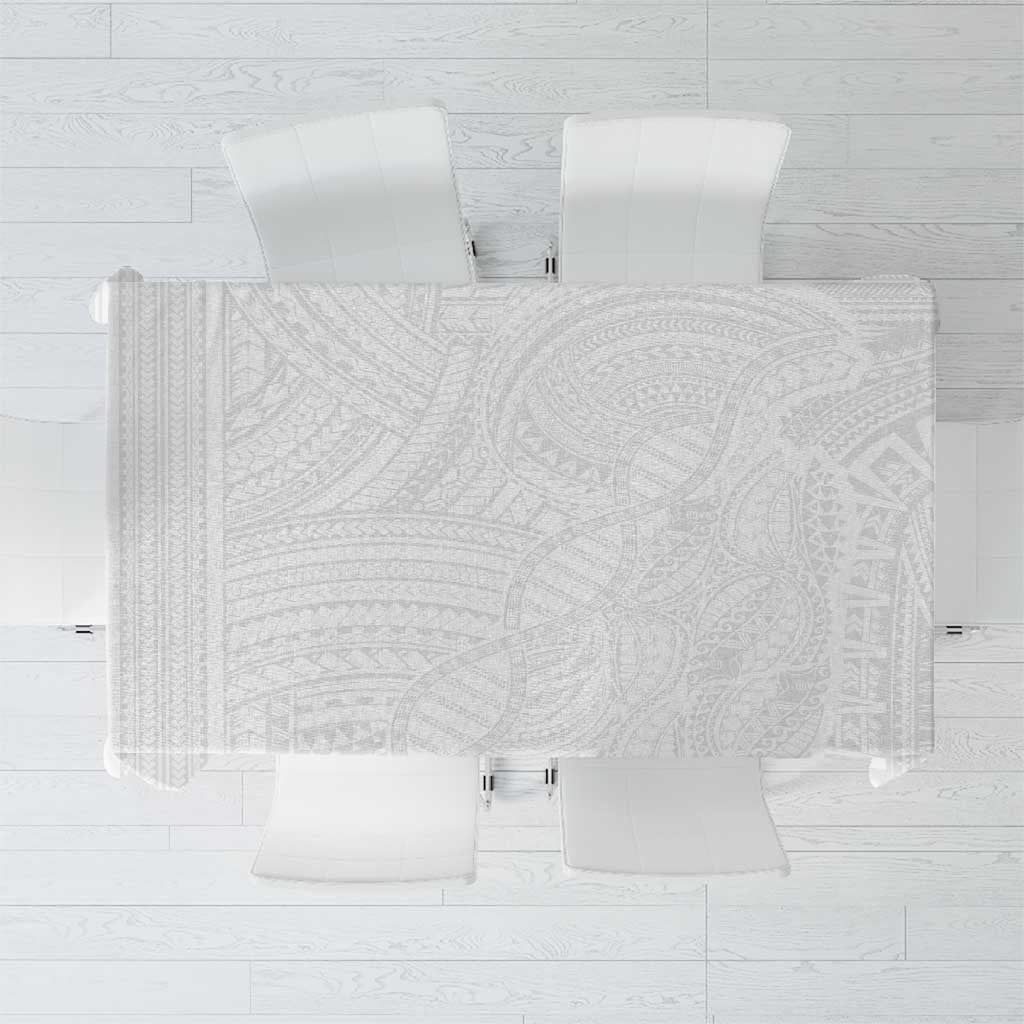 Samoan DNA Art Tattoo Tablecloth Polynesian Pattern All White LT03 White - Polynesian Pride