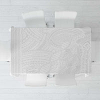 Samoan DNA Art Tattoo Tablecloth Polynesian Pattern All White LT03 White - Polynesian Pride