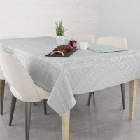 Samoan DNA Art Tattoo Tablecloth Polynesian Pattern All White LT03 - Polynesian Pride