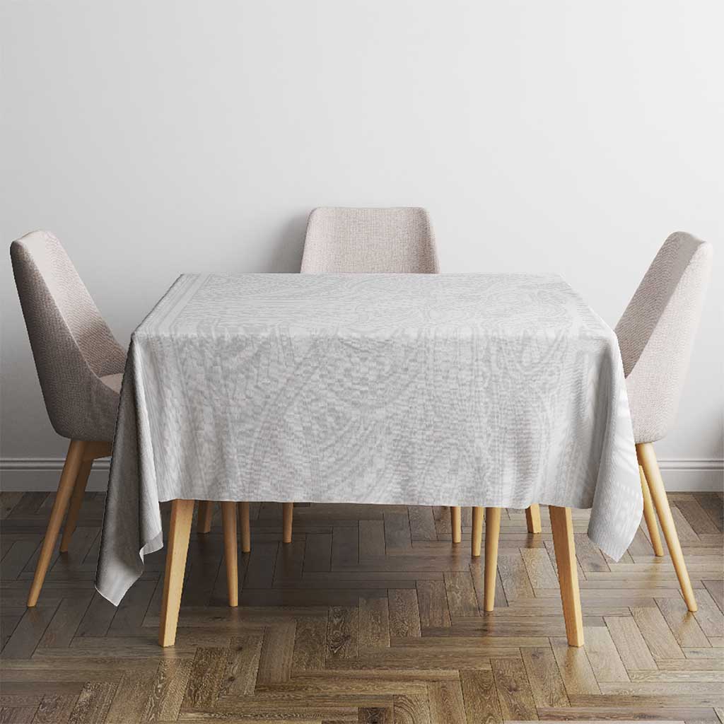 Samoan DNA Art Tattoo Tablecloth Polynesian Pattern All White LT03 - Polynesian Pride