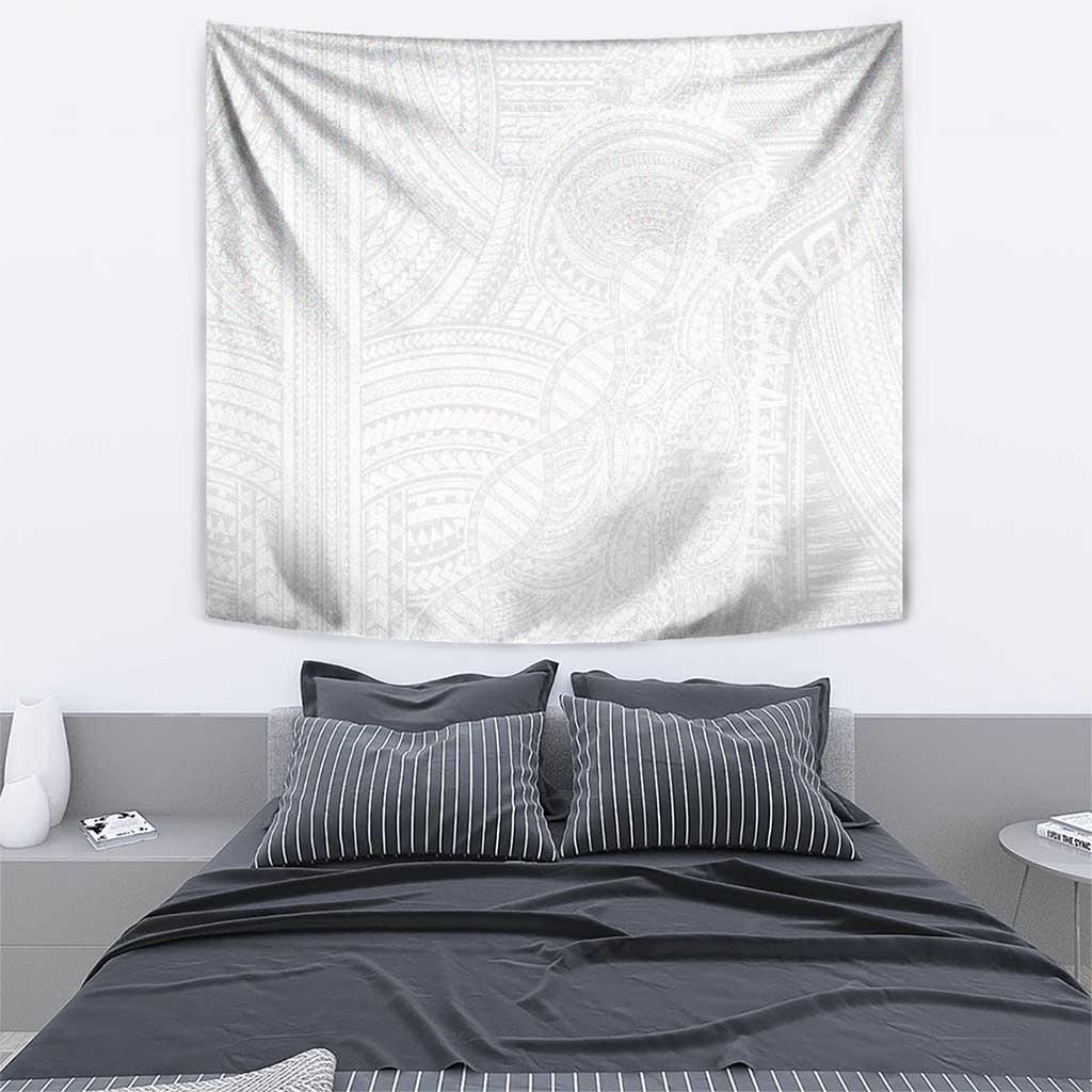 Samoan DNA Art Tattoo Tapestry Polynesian Pattern All White LT03 - Polynesian Pride