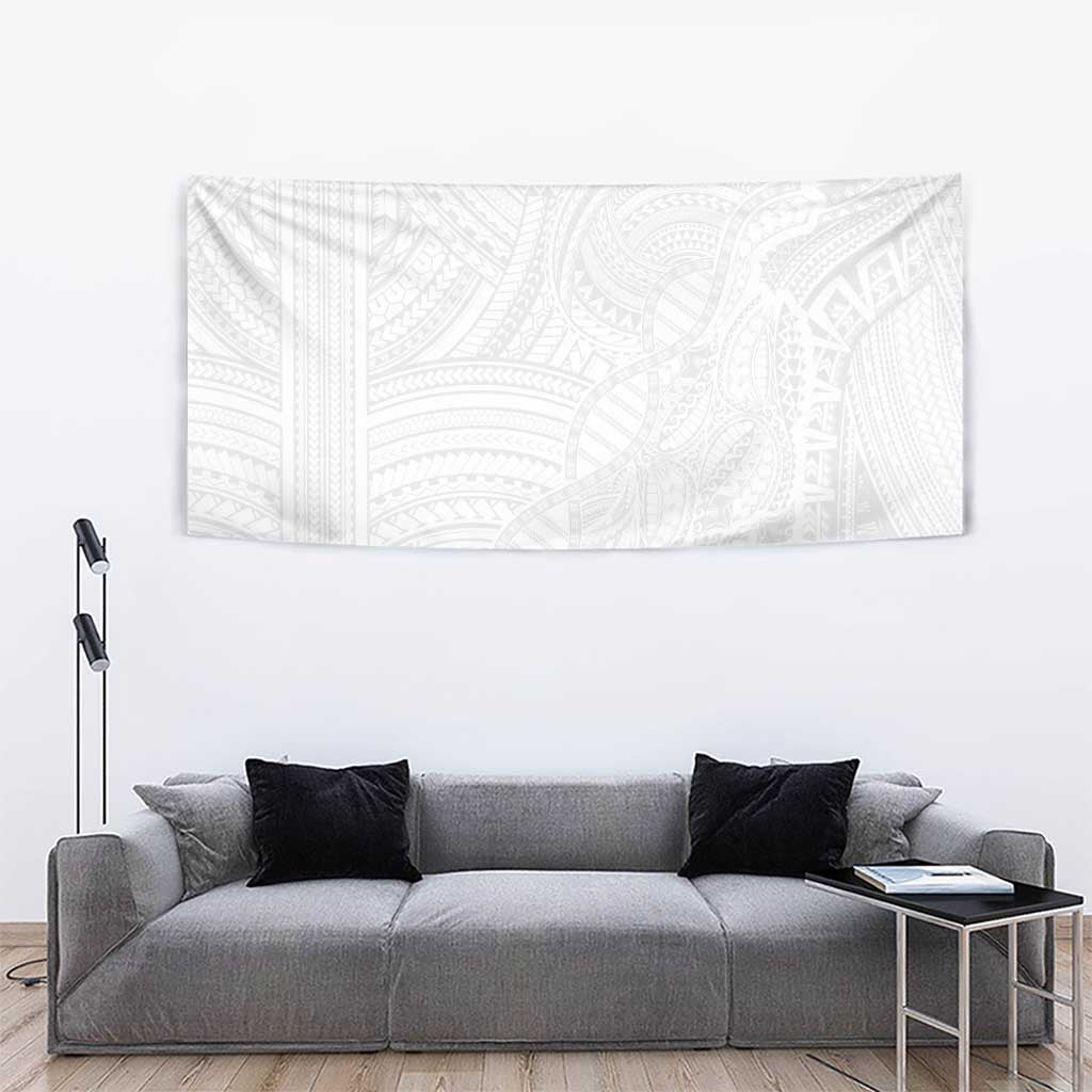 Samoan DNA Art Tattoo Tapestry Polynesian Pattern All White LT03 - Polynesian Pride