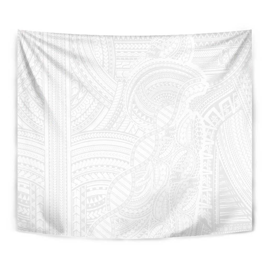 Samoan DNA Art Tattoo Tapestry Polynesian Pattern All White LT03 - Polynesian Pride