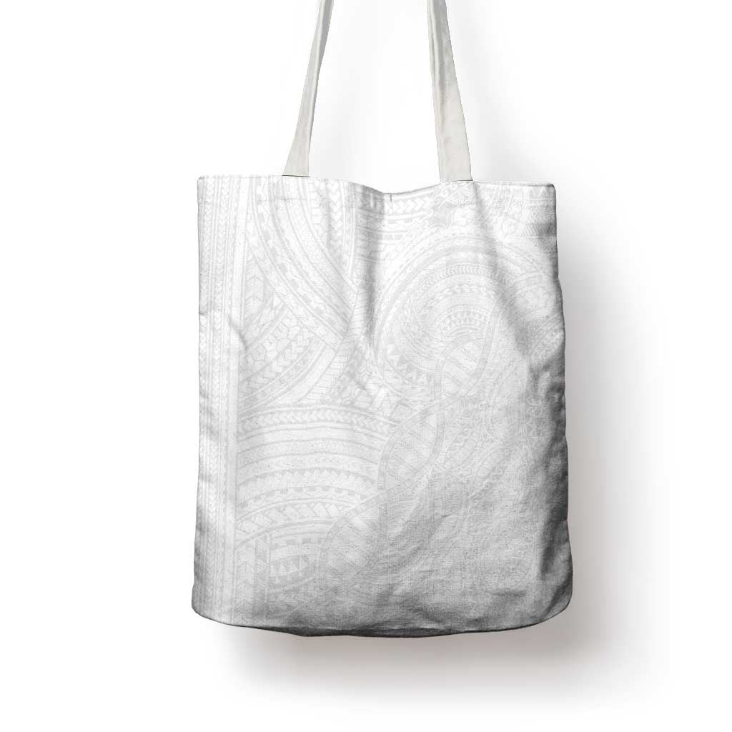 Samoan DNA Art Tattoo Tote Bag Polynesian Pattern All White LT03 - Polynesian Pride
