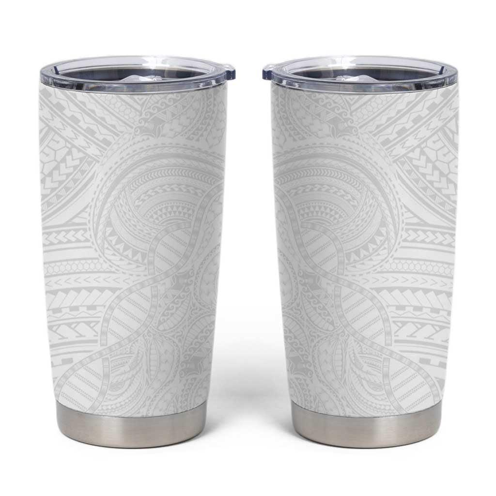 Samoan DNA Art Tattoo Tumbler Cup Polynesian Pattern All White LT03 White - Polynesian Pride