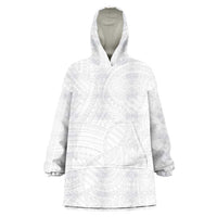 Samoan DNA Art Tattoo Wearable Blanket Hoodie Polynesian Pattern All White LT03 One Size White - Polynesian Pride