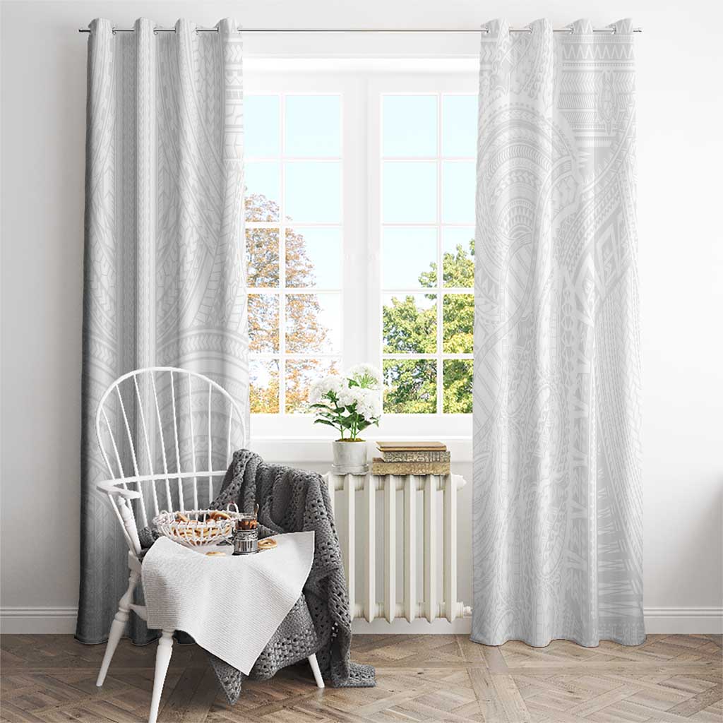 Samoan DNA Art Tattoo Window Curtain Polynesian Pattern All White LT03 - Polynesian Pride