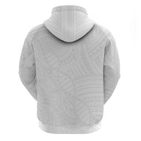 Samoan DNA Art Tattoo Zip Hoodie Polynesian Pattern All White LT03 - Polynesian Pride