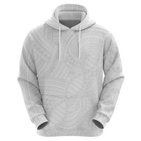 Samoan DNA Art Tattoo Zip Hoodie Polynesian Pattern All White LT03 - Polynesian Pride