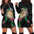 Hawaii Pikake and Maile Lei Hoodie Dress Honu Polynesian Pattern Black Color