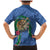 Hawaii Pikake and Maile Lei Family Matching Mermaid Dress and Hawaiian Shirt Honu Polynesian Pattern Blue Color