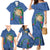 Hawaii Pikake and Maile Lei Family Matching Mermaid Dress and Hawaiian Shirt Honu Polynesian Pattern Blue Color