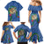 Hawaii Pikake and Maile Lei Family Matching Mermaid Dress and Hawaiian Shirt Honu Polynesian Pattern Blue Color