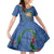 Hawaii Pikake and Maile Lei Family Matching Off Shoulder Maxi Dress and Hawaiian Shirt Honu Polynesian Pattern Blue Color