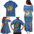 Hawaii Pikake and Maile Lei Family Matching Puletasi and Hawaiian Shirt Honu Polynesian Pattern Blue Color