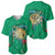 Hawaii Pikake and Maile Lei Baseball Jersey Honu Polynesian Pattern Green Color