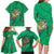 Hawaii Pikake and Maile Lei Family Matching Long Sleeve Bodycon Dress and Hawaiian Shirt Honu Polynesian Pattern Green Color