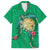 Hawaii Pikake and Maile Lei Family Matching Off Shoulder Maxi Dress and Hawaiian Shirt Honu Polynesian Pattern Green Color