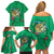 Hawaii Pikake and Maile Lei Family Matching Off Shoulder Short Dress and Hawaiian Shirt Honu Polynesian Pattern Green Color