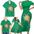 Hawaii Pikake and Maile Lei Family Matching Short Sleeve Bodycon Dress and Hawaiian Shirt Honu Polynesian Pattern Green Color