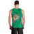 Hawaii Pikake and Maile Lei Men Tank Top Honu Polynesian Pattern Green Color