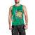 Hawaii Pikake and Maile Lei Men Tank Top Honu Polynesian Pattern Green Color