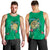 Hawaii Pikake and Maile Lei Men Tank Top Honu Polynesian Pattern Green Color