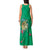 Hawaii Pikake and Maile Lei Tank Maxi Dress Honu Polynesian Pattern Green Color