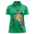 Hawaii Pikake and Maile Lei Women Polo Shirt Honu Polynesian Pattern Green Color