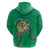 Hawaii Pikake and Maile Lei Zip Hoodie Honu Polynesian Pattern Green Color