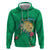 Hawaii Pikake and Maile Lei Zip Hoodie Honu Polynesian Pattern Green Color