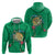 Hawaii Pikake and Maile Lei Zip Hoodie Honu Polynesian Pattern Green Color