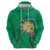 Hawaii Pikake and Maile Lei Zip Hoodie Honu Polynesian Pattern Green Color