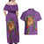 Hawaii Pikake and Maile Lei Couples Matching Off Shoulder Maxi Dress and Hawaiian Shirt Honu Polynesian Pattern Pink Color