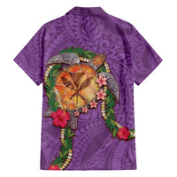 Hawaii Pikake and Maile Lei Family Matching Off Shoulder Maxi Dress and Hawaiian Shirt Honu Polynesian Pattern Pink Color LT03 - Polynesian Pride