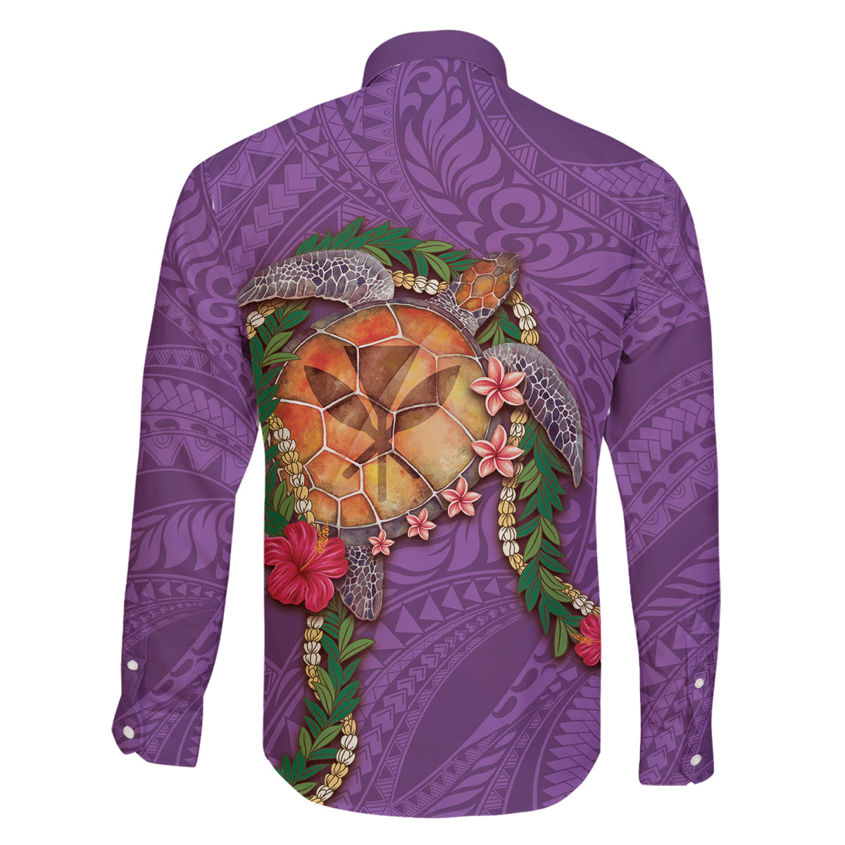 Hawaii Pikake and Maile Lei Family Matching Tank Maxi Dress and Hawaiian Shirt Honu Polynesian Pattern Pink Color