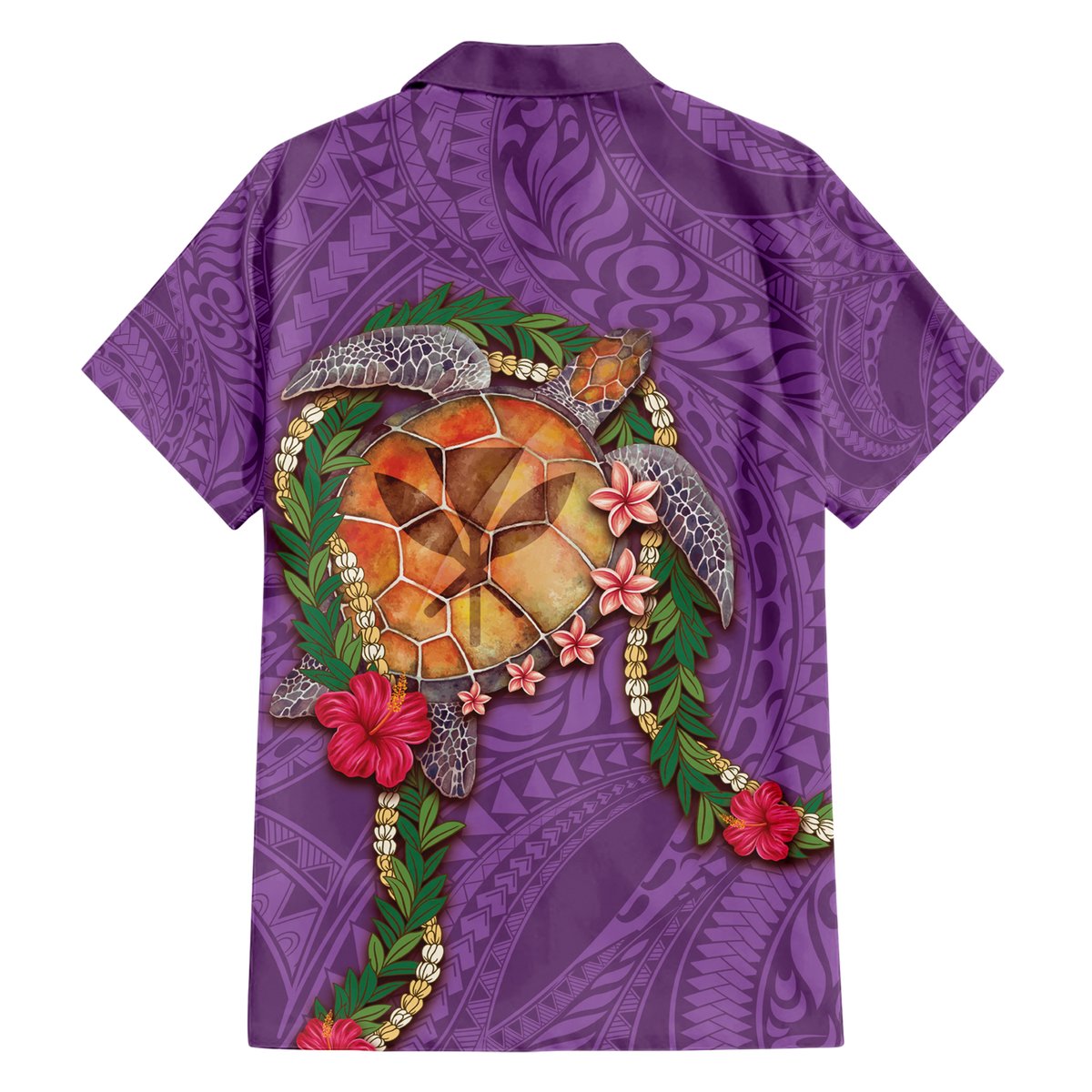 Hawaii Pikake and Maile Lei Hawaiian Shirt Honu Polynesian Pattern Pink Color LT03 - Polynesian Pride