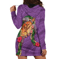 Hawaii Pikake and Maile Lei Hoodie Dress Honu Polynesian Pattern Pink Color LT03 - Polynesian Pride