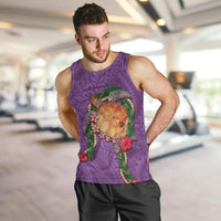 Hawaii Pikake and Maile Lei Men Tank Top Honu Polynesian Pattern Pink Color LT03 Pink - Polynesian Pride