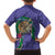 Hawaii Pikake and Maile Lei Family Matching Off Shoulder Maxi Dress and Hawaiian Shirt Honu Polynesian Pattern Purple Color