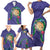 Hawaii Pikake and Maile Lei Family Matching Short Sleeve Bodycon Dress and Hawaiian Shirt Honu Polynesian Pattern Purple Color