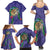 Hawaii Pikake and Maile Lei Family Matching Summer Maxi Dress and Hawaiian Shirt Honu Polynesian Pattern Purple Color