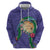 Hawaii Pikake and Maile Lei Hoodie Honu Polynesian Pattern Purple Color