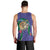 Hawaii Pikake and Maile Lei Men Tank Top Honu Polynesian Pattern Purple Color